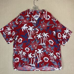 Reyn Spooner Shirt Mens XL Red Anaheim Angels MLB Graphic Short Sleeve Hawaiian